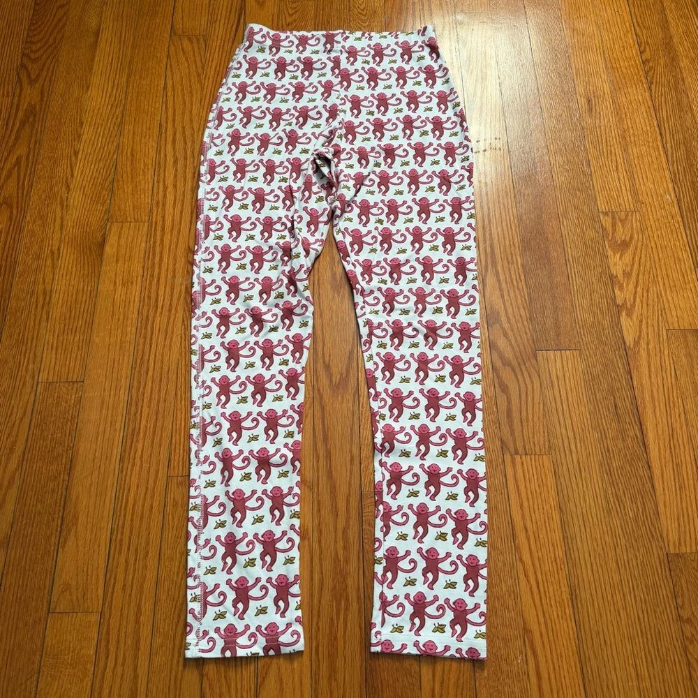 Roller Rabbit pink monkey pajama bottoms size xxs